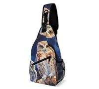 Crossbody Antifurto Zaino A Tracolla Piccolo Per Running, Lavoro, Viaggi Owl Mama And Little Printed Poliestere Sacchetto Del Messaggero