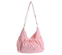 Crossbody Bag for Women Stylish Nylon Shoulder Bag Large Capacity Versatile Pleated Drawstring Grid Pattern Satchel Bags for Daily Work Commute Travel Shopping Parties Versatile And Stylish