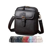Crossbody Leather Bag for Women, Portable Crossbody Leather Bag Bag Anti-Theft Shoulder Bag, Nero