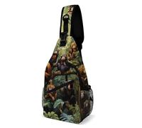 Crossbody Poliestere Zaini A Tracolla Per Lavoro, Scuola, Running Monkey On The Tree Printed Impermeabile Zaino Da Giorno