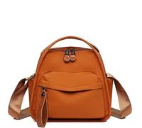Crossbody Shoulder Bag，Large Capacity Solid Color Zipper Casual Nylon Handbag Light & Casual for Travel (orange)