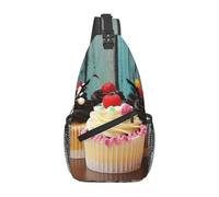 Crossbody Sling Zaino Donne Uomini Fanny Pack Fresia bella pianta fiore Sling Bag Viaggio Escursionismo Cintura Borsa Petto Daypack, Torta Panetteria, Taglia unica