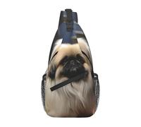 Crossbody Sling Zaino Donne Uomini Fanny Pack Subacquea colorato pesciolini Sling Bag Viaggio Escursionismo Cintura Borsa Petto Daypack, Cane pechinese., Taglia unica