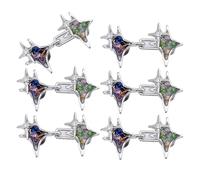 Crossed Star Vita Stringendo Clip Cincher Pins Per Jeans Abbigliamento Accessori Pantaloni Fitness Pin Fibbia 3/6PCS Regolabile Vita Fibbia, Argento, A