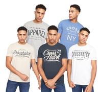 Crosshatch Confezione da 5 magliette a girocollo da uomo Classic Comfort, Endless Style - Il tuo set perfetto di magliette a maniche corte disponibile nelle taglie M, L, XL, 2XL, 3XL, Confezione da 5