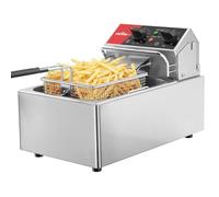 CROSSON ETL Listed 13Lbs Friggitrice elettrica da banco con cestello solido facile da montare, contenitore dell'olio rimovibile per ristorante Uso domestico-230 V, friggitrice commerciale da 3000 W