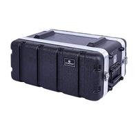 Crossrock Caso rack impilabile 4U, forte modellato con hardware resistente, poco profondo 9,5 pollici (CRA8604USBK)