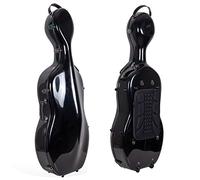 Crossrock CRF1000CEFBK - Custodia per violoncello 4/4 in fibra di vetro con ruote, colore: Nero
