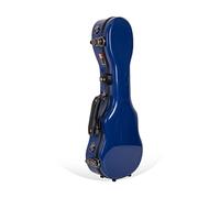 crossrock crf1000sunvbl - Custodia rigida per ukulele soprano in fibra di vetro, imbottita, 3 linguette, finitura lucida in blu navy