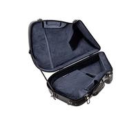 Crossrock CRF1020FHUBK - Custodia rigida in fibra di vetro per campana di corno francese, non staccabile con cinghie, colore: Nero
