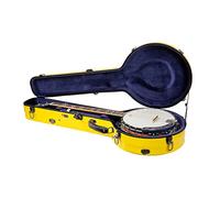 Crossrock CRF2000BJYL - Custodia in fibra di vetro, adatta per 5 corde risonatore Banjo, stile zaino, colore: Giallo