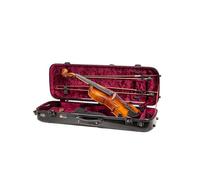 Crossrock CRF2020VBK-R - Custodia rettangolare in fibra di vetro per violino 4/4, include blocco TSA, coperta protettiva, igrometro, scomparti per accessori, colore: nero