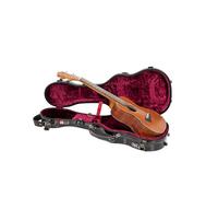 Crossrock CRF2030CUBK - Custodia per ukulele da concerto, adatta fino a 61 cm, 100% fibra di vetro, guscio rigido con chiusure di marca, serratura TSA, scomparto per accessori e cinghie staccabili,