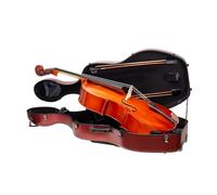 Crossrock CRF4050CEFRD - Custodia in policarbonato con ruote, adatta per violoncello 4/4, include custodia per musica esterna, 3 manici, cinghie staccabili, colore: rosso