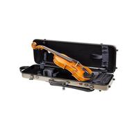 Crossrock CRF4050VFCH-R, custodia oblunga in policarbonato per violino 4/4, include coperta protettiva, tasca esterna per musica, igrometro, tasca per accessori, cinghie staccabili, colore champagne