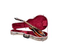 Crossrock Custodia ABS per Mandolino F-Style | Finitura Matte Champagne, Chiusure di Sicurezza, Scomparto Interno, Piedini in Metallo - Custodia Leggera ABS