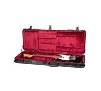 Crossrock Custodia da viaggio per chitarra elettrica in ABS per Stratocaster e Telecaster, finitura nera opaca, interno in velluto bordeaux, lucchetto TSA - Serie stampata di alta qualità