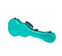Crossrock Custodia deluxe per ukulele baritono in fibra di vetro con serratura TSA, blu menta (CRF2020BUMB)