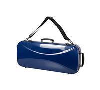 Crossrock Custodia doppia in fibra di vetro per due violini a grandezza naturale con chiusura TSA blu navy (CRF2020DVNVBL)
