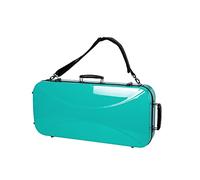 Crossrock Custodia in fibra di vetro adatta a due violini 4/4 con spallacci rimovibili, blu menta (CRF1020DVMB)