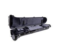Crossrock Custodia in fibra di vetro adatta per trigger F o trombone dritto, con spalline rimovibili, colore nero (CRF1020TBBK), Nero, F-Trigger or Straight Trombone, moderno