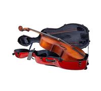 Crossrock Custodia in fibra di vetro con ruote, adatta per violoncello 4/4, include custodia imbottita per musica, 3 maniglie, spallacci rimovibili, serratura a combinazione, rosso (CRF2020CEFRD)