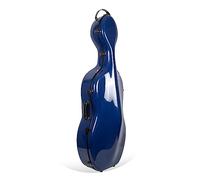 Crossrock Custodia in fibra di vetro con ruote, adatta per violoncello 4/4, include custodia imbottita per musica, 3 maniglie, spallacci rimovibili, serratura a combinazione, blu navy (CRF2020CEFNVBL)