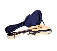 Crossrock Custodia in fibra di vetro per chitarra acustica Dreadnought da 40"/41", spallacci imbottiti, scomparto interno, imbottiture fisse e rimovibili, igrometro, include lucchetto TSA, avorio