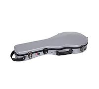 Crossrock Custodia per mandolino in fibra di vetro stile F, con scomparto per accessori, cinghie per zaino, serratura TSA argento (CRF2020MFSL)