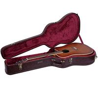 Crossrock Custodia in legno per chitarra acustica Dreadnought, 12 corde e corde in nylon, finitura marrone, rivestimento in spugna, acciaio inox, chiavistelli, scomparto portaoggetti (CRW620DBR)