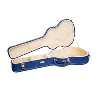 Crossrock Custodia in legno per chitarra OM / 000-14 Fret | Finitura similpelle Vibrant Blue, interno in peluche beige, serratura - Designer Series