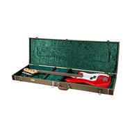 Crossrock Custodia in legno stile vintage adatta a chitarre di precisione stile basso, verde (CRW700BGN)