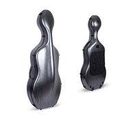 Crossrock Custodia in policarbonato composito adatta per violoncello 4/4 con zaino e ruote, Nero, 4/4 Cello Case, Violoncello 4/4