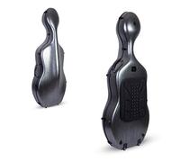 Crossrock Custodia in policarbonato composito per cellocella 4/4 con cinghie e ruote, colore nero (CRF1000CEFBKHT)