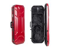Crossrock Custodia oblunga per violino 4/4, include scomparto interno, 2 supporti per archetto, blocco di sicurezza e cinghie staccabili, rosso (CRA860VFRD-R)