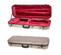 Crossrock Custodia oblunga per violino 4/4, include scomparto interno, 2 supporti per archetto, blocco di sicurezza e cinghie staccabili, color champagne (CRA860VFCH-R)