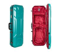 Crossrock Custodia oblunga per violino 4/4, include scomparto interno, 2 supporti per archetto, blocco di sicurezza e cinghie staccabili, colore blu menta (CRA860VFMB-R)