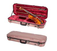 Crossrock Custodia oblunga per violino 4/4, include scomparto interno, 2 supporti per archetto, blocco di sicurezza e cinghie staccabili, oro rosa (CRA860VFRG-R)