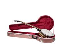 Crossrock Custodia per banjo tenore a 5 corde e risonatore Gibson | Guscio rigido modellato in ABS con blocco di sicurezza, piedini in metallo e cinghie staccabili, oro rosa (CRA861BJRG)