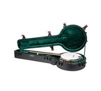 Crossrock Custodia per banjo in ABS per risuonatore a 5 corde, guscio antigraffio, serratura TSA, vano portaoggetti, guscio rigido da viaggio leggero (finitura nera), Nero, 5-String Resonator Banjo