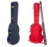 Crossrock Custodia per basso Fender Precision & Jazz, serie Relief, finitura blu oceano intagliato, interno in velluto scarlett, serratura, guscio rigido in legno di alta qualità