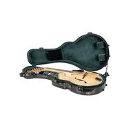 Crossrock Custodia per mandolino Air Carbon per F-Style (adatta a Gibson F5) | Finitura lucida 3K Carbon Weave in nero carbonio, lucchetto TSA, cinghie per zaino, copertura antipolvere - Elite Flight