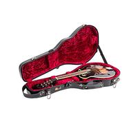 Crossrock Custodia per mandolino in fibra di vetro, adatta sia agli stili A che F, cinghie imbottite, scomparto per accessori, imbottitura fissa e rimovibile, include lucchetto TSA, colore nero