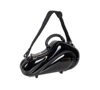 Crossrock Custodia per sassofono soprano curvo, 100% fibra di vetro rigida con cinghie per zaino, serratura TSA - nero (CRF1020CSBK), Nero, Curved Soprano Saxophone, Sax Soprano Curvo