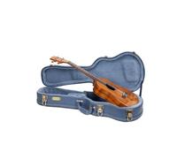 Crossrock Custodia per ukulele baritono, serie Relief, per ukulele baritono da 76,2 cm e 79,9 cm, finitura blu fumo, interno in velluto blu monocromatico, serratura (CRW630BUSB)