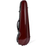 Crossrock custodia per violino in fibra di vetro per formato 4/4 full size, finitura lucida nera e rossa, interni in velluto, cinturini per zaino, scocca rigida leggera da 2,3 kg con supporto per