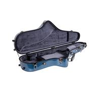 Crossrock Custodia Premium per Sassofono Contralto | Finitura Blu Zaffiro (Sapphire Blue), Serratura TSA, Guscio Rigido Elite, Spallacci Rimovibili, Tasca Accessori