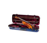 Crossrock Custodia rettangolare in fibra di vetro per violino 4/4, include blocco TSA, coperta protettiva, igrometro, scomparti per accessori, blu navy (CRF2020VNVBL-R)
