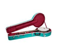 Crossrock Custodia per banjo tenore a 5 corde e risonatore Gibson | Guscio rigido modellato in ABS con blocco di sicurezza, piedini in metallo e cinghie staccabili, colore: blu menta (CRA861BJMB)