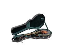Crossrock Custodia Rigida in Fibra di Vetro per Mandolino A & F Style | Finitura Nera Lucida (Black), Serratura TSA, Spallacci Zaino, Vano Accessori - Vestibilità Universale Sospesa
